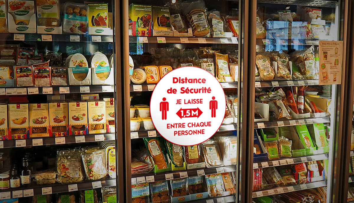 adhésif d'information et vitrophanie anti corona